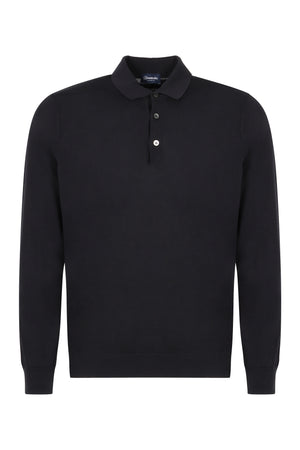 Long sleeve cotton polo shirt-0